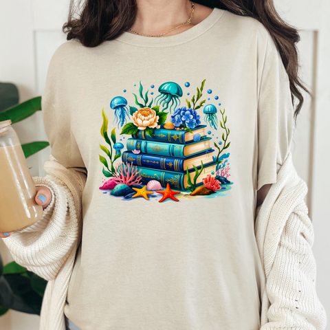 Nautical Floral Books Graphic Tee
